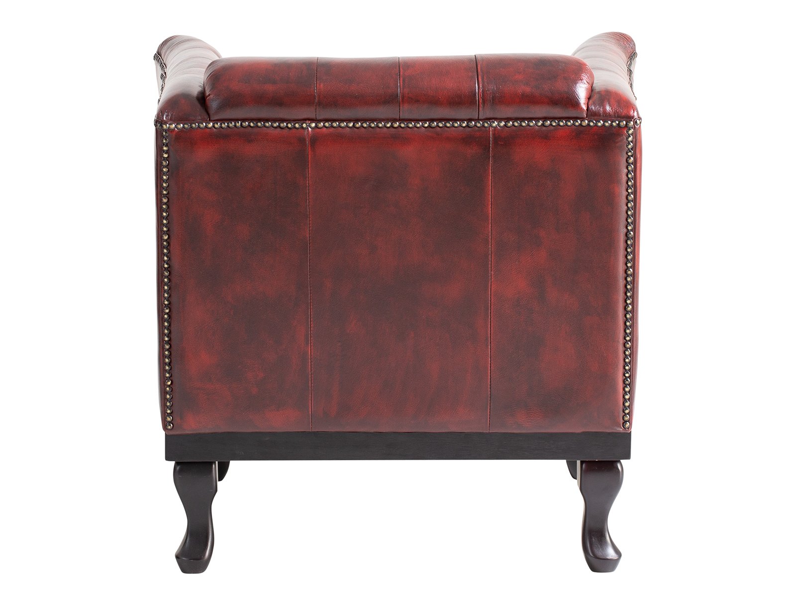 Sessel Chesterfield Dover Echtleder rot 84x80x84 Rückansicht