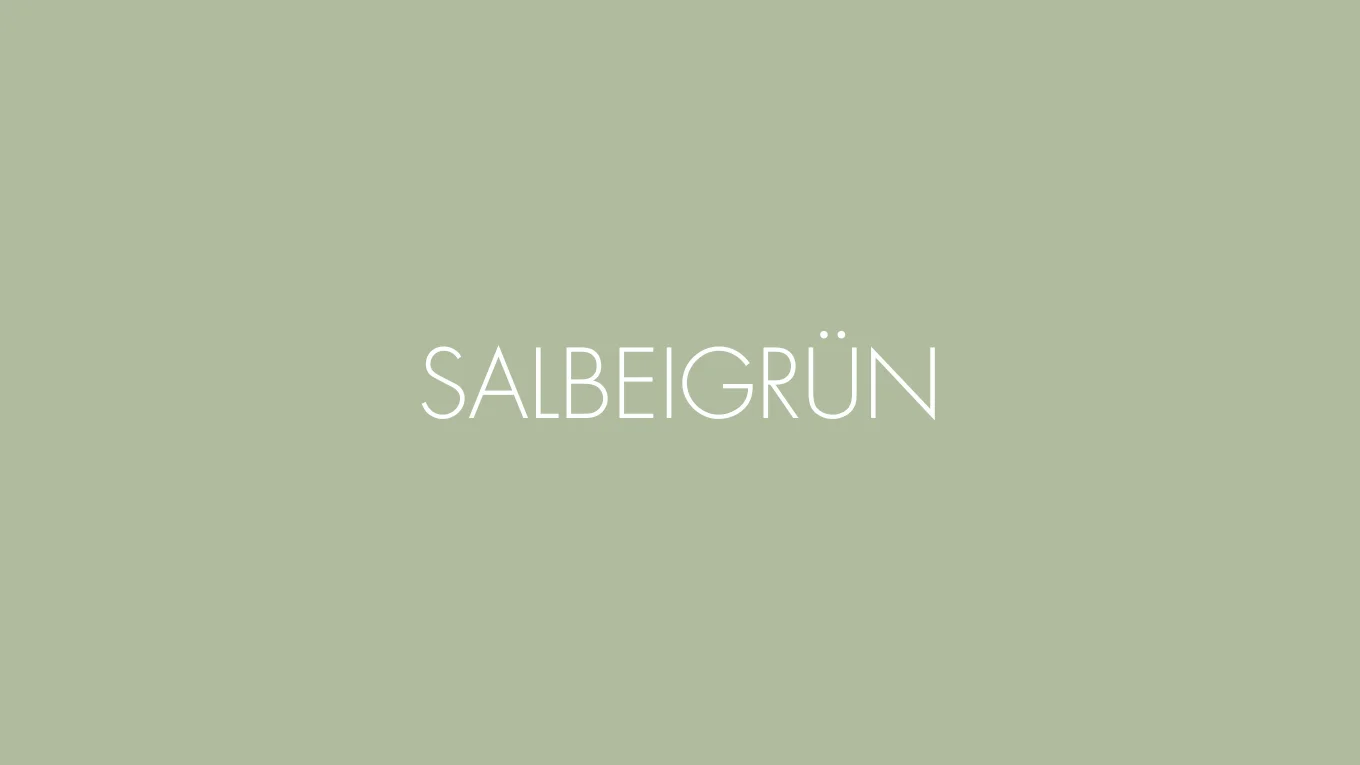 Farbkarte in Salbeigrün als harmonischer Kontrast zu Beige, Terrakotta und warmem Massivholz