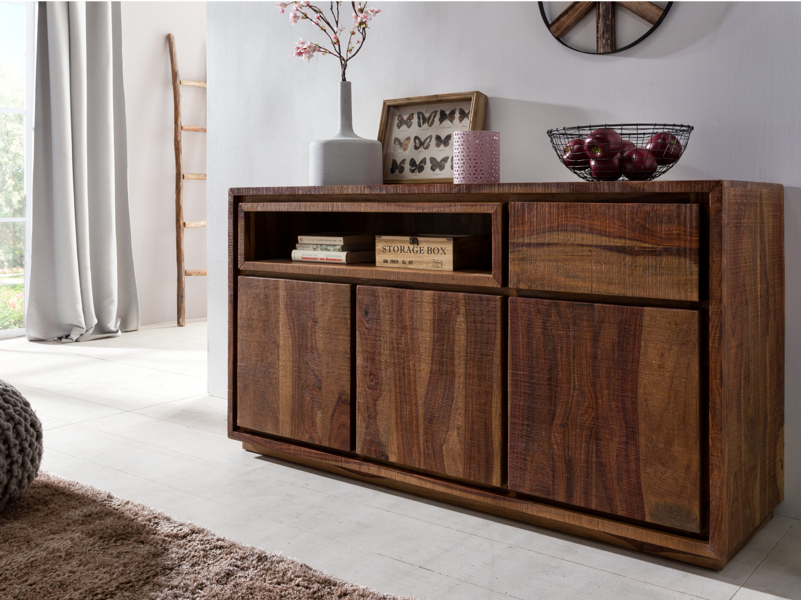 Sideboard Blackdale 140cm Palisander Holz - Palisander 140x80x43 Seitenansicht