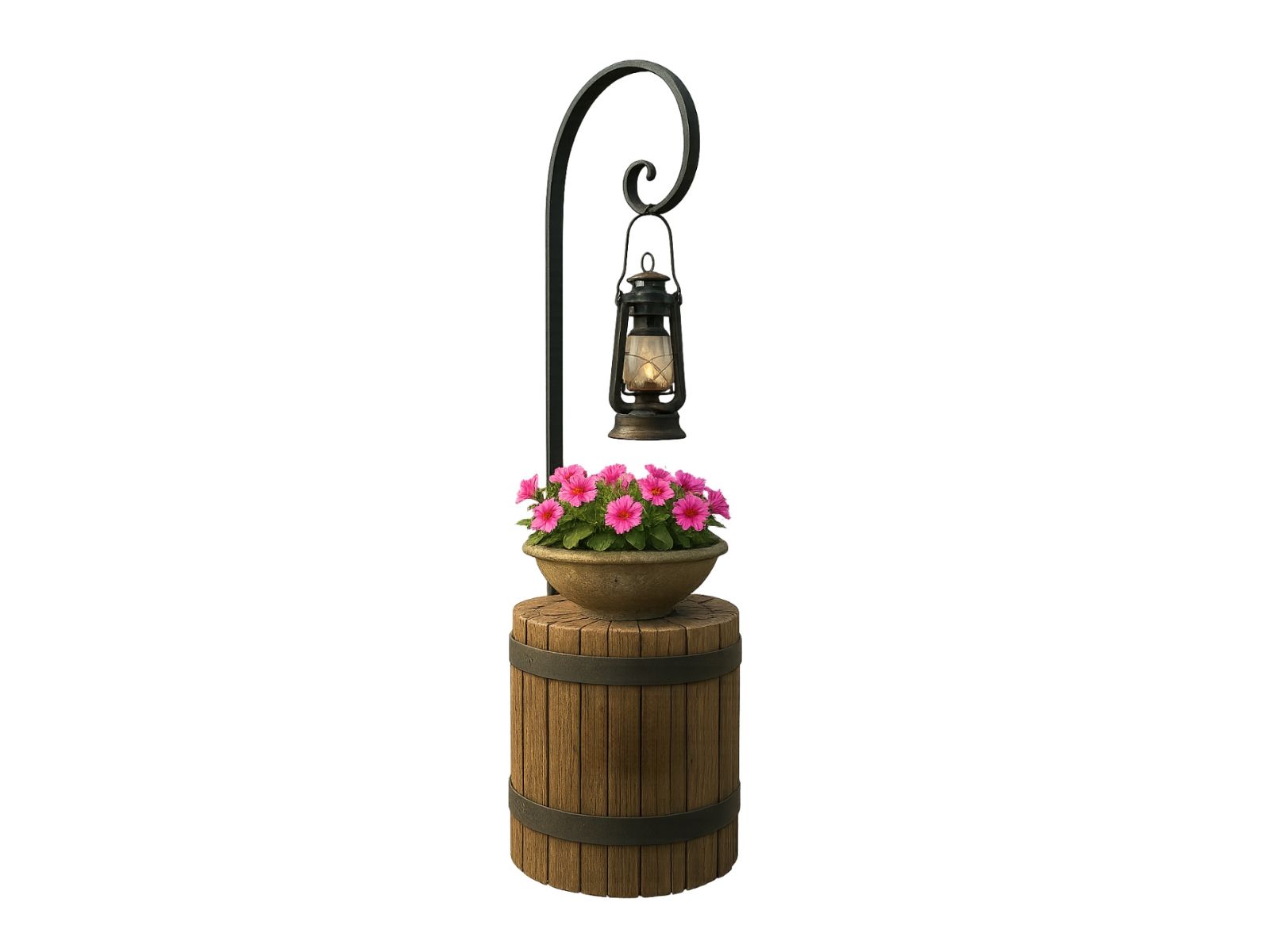 Blumenständer mit Laterne