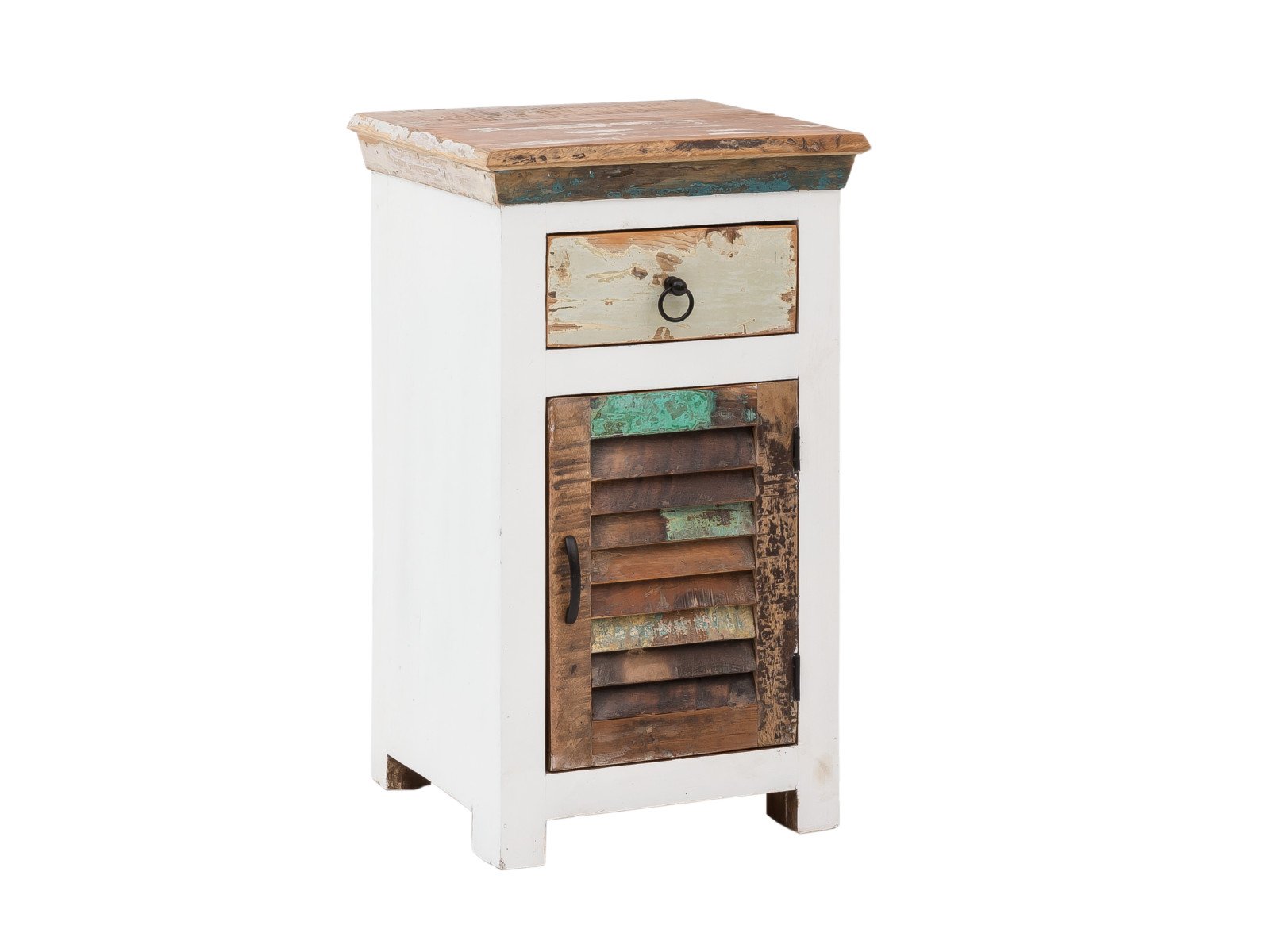 Bad Unterschrank Perth Bad Unterschrank Perth Holz - recyceltes Hartholz 46x80x43 Schrägansicht