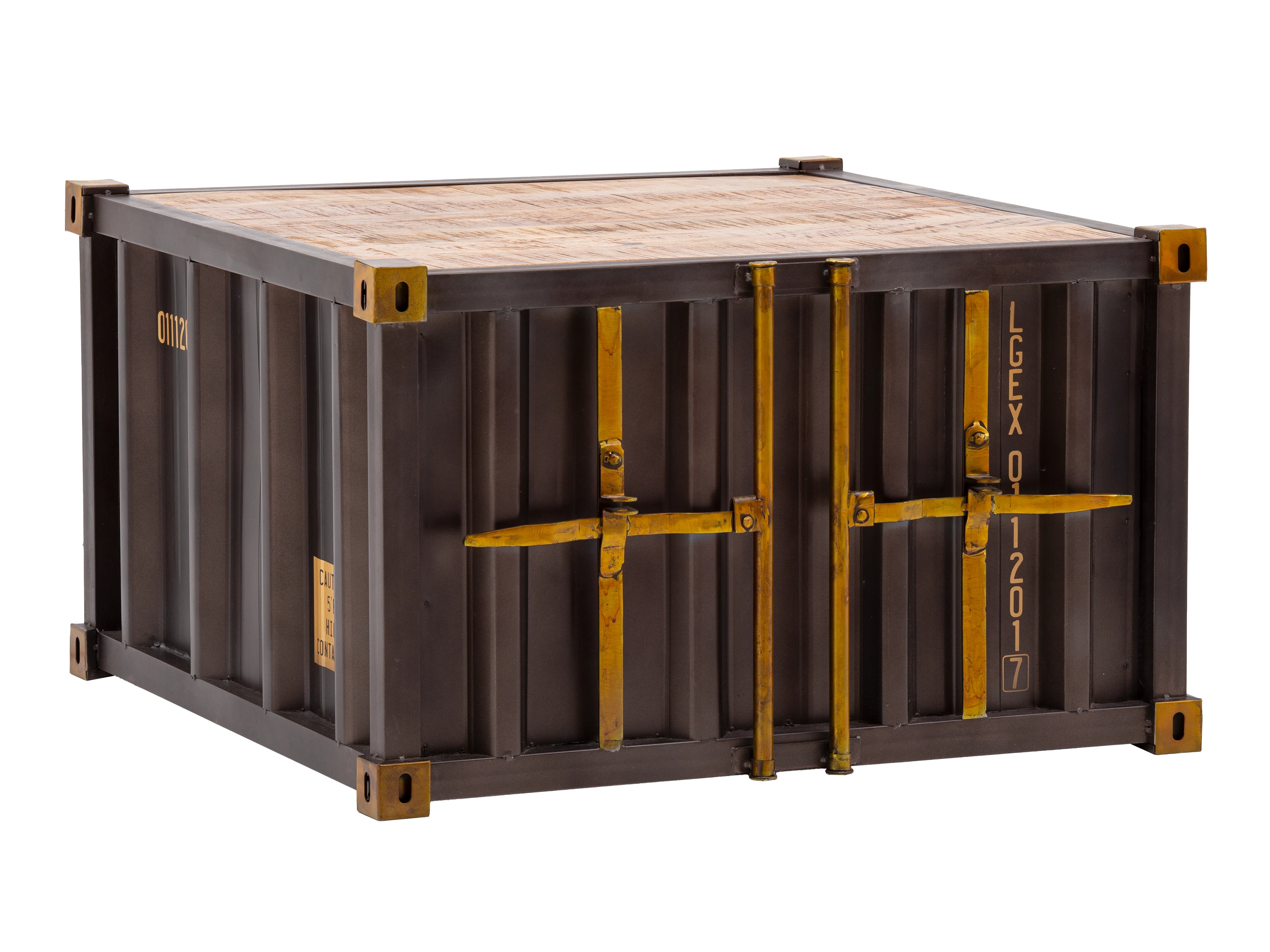 45° Freisteller-Ansicht Couchtisch Cargon (85×51×85 cm), lackiertes Metallgestell und Mangoholz, braun, quadratisch 45° Freisteller-Ansicht Couchtisch Cargon (85×51×85 cm), lackiertes Metallgestell und Mangoholz, braun, quadratisch