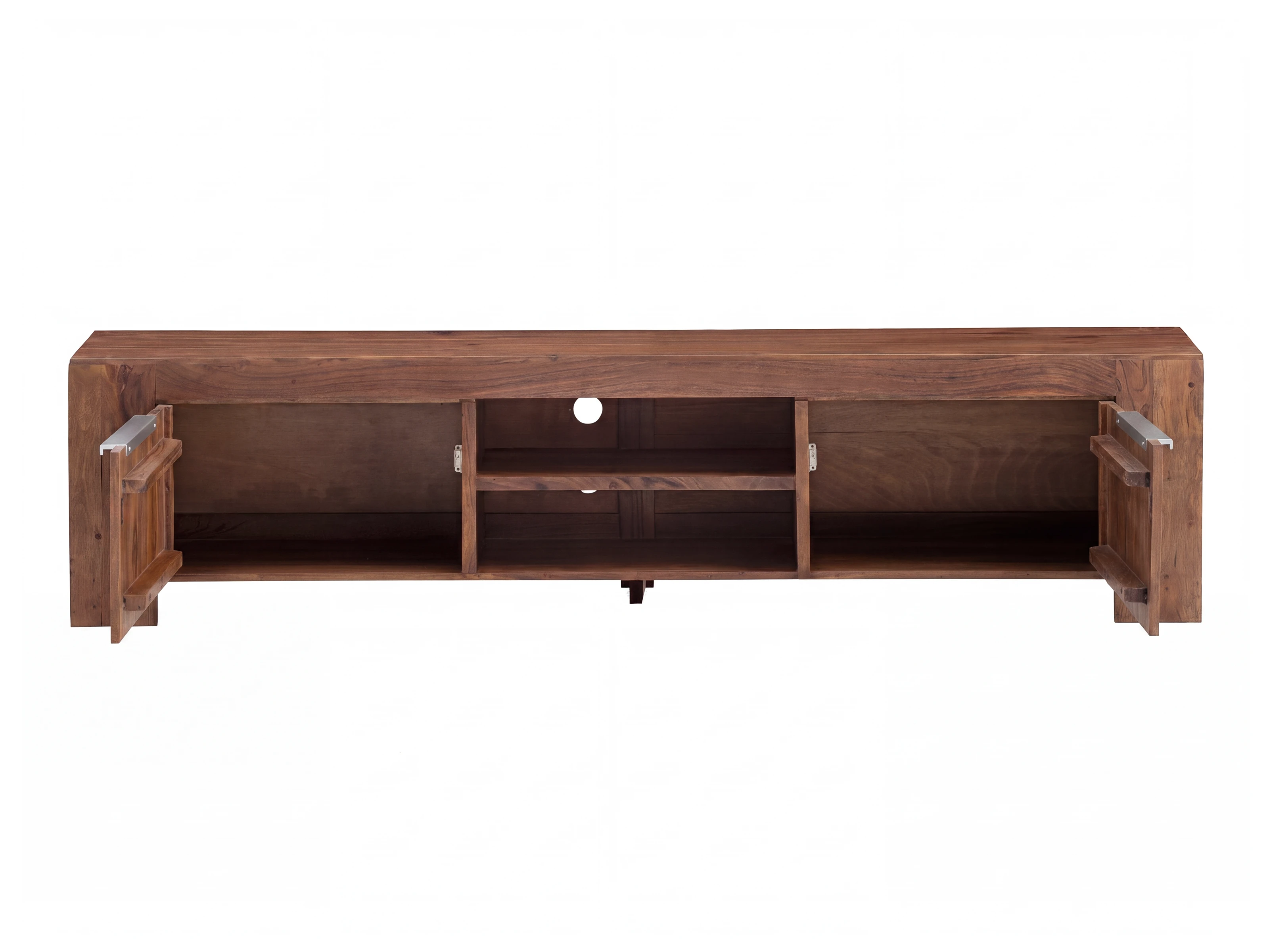 TV-Bank Osbon Akazie - Metallgriffe Silber