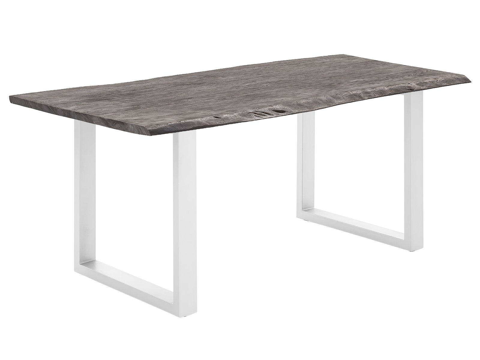 Esstisch Bullwer grau-weiß 200x100 cm Akazie / Metall 200x75x100 Schrägansicht