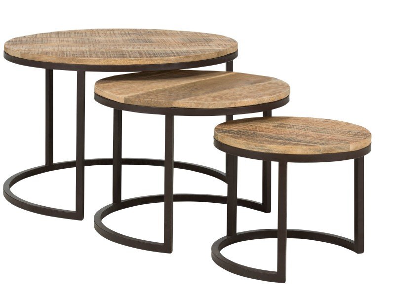 3er-Couchtisch-Set Clairton – modernes Kleinmöbel im Wohnambiente, platzsparendes, zeitloses Design für Wohnzimmer