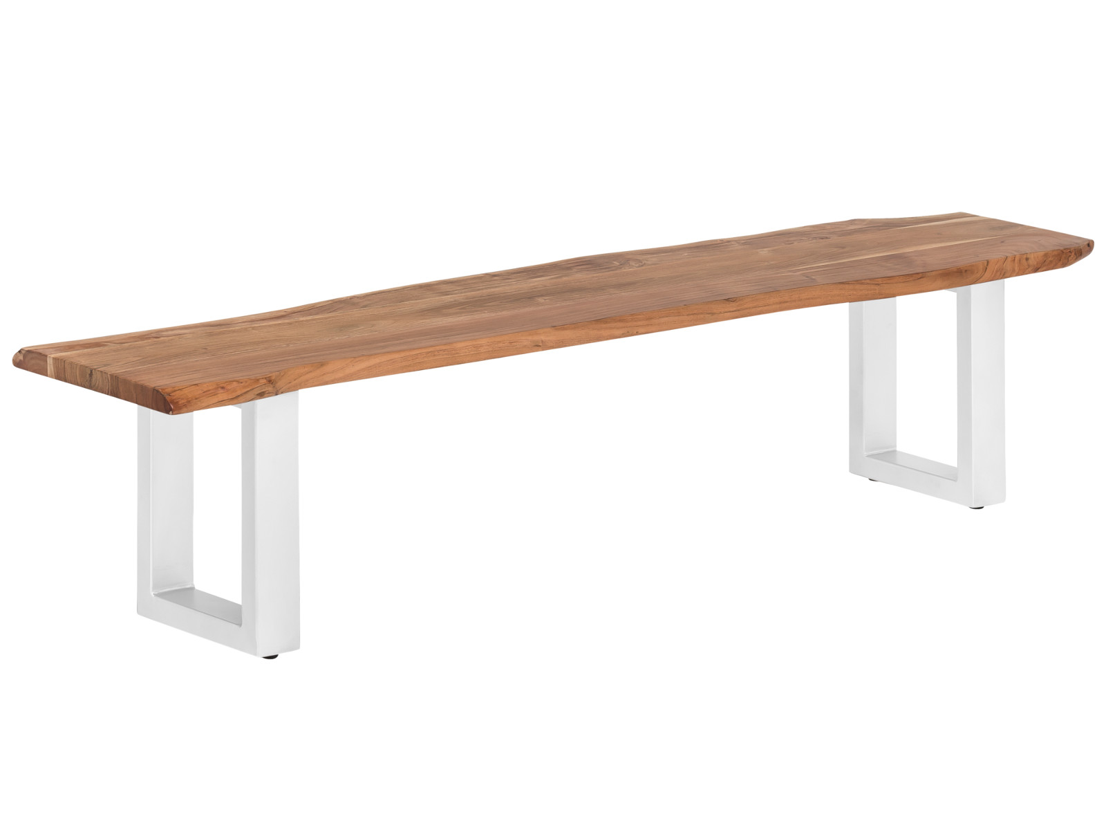 Holzbank Bullwer Akazie weiss Holzbank Bullwer Akazie weiss 190x40 Holz - Akazie 190x45x40 Schrägansicht