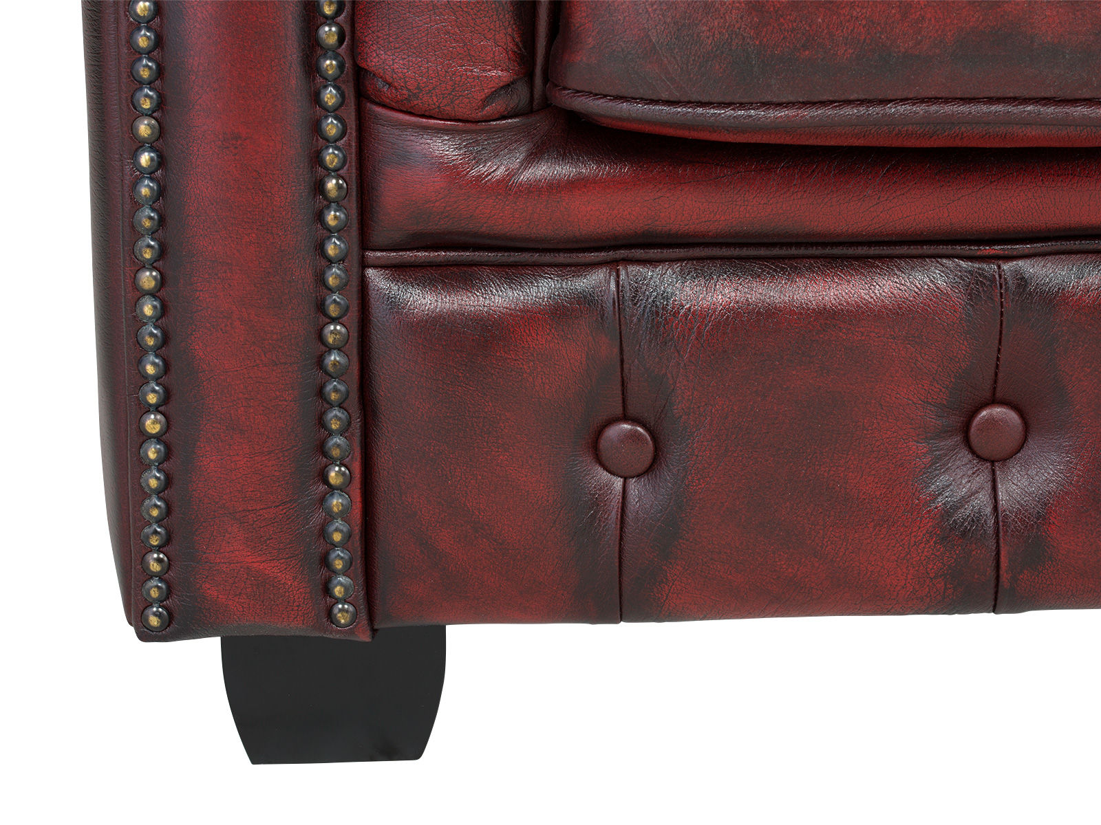 Sessel Chesterfield Big Echtleder rot 112x79x98 Detailbild 2