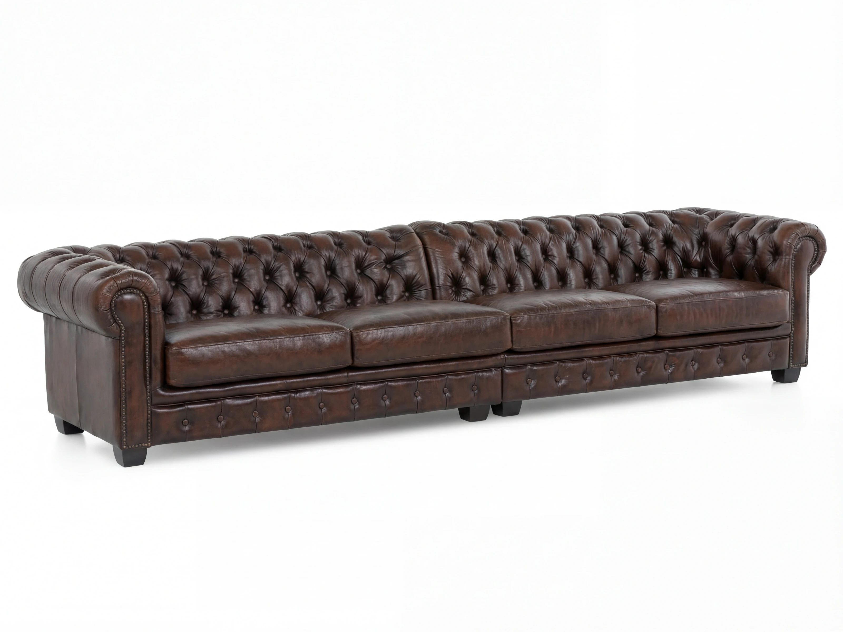 Sofa Chesterfield 6-Sitzer Echtleder