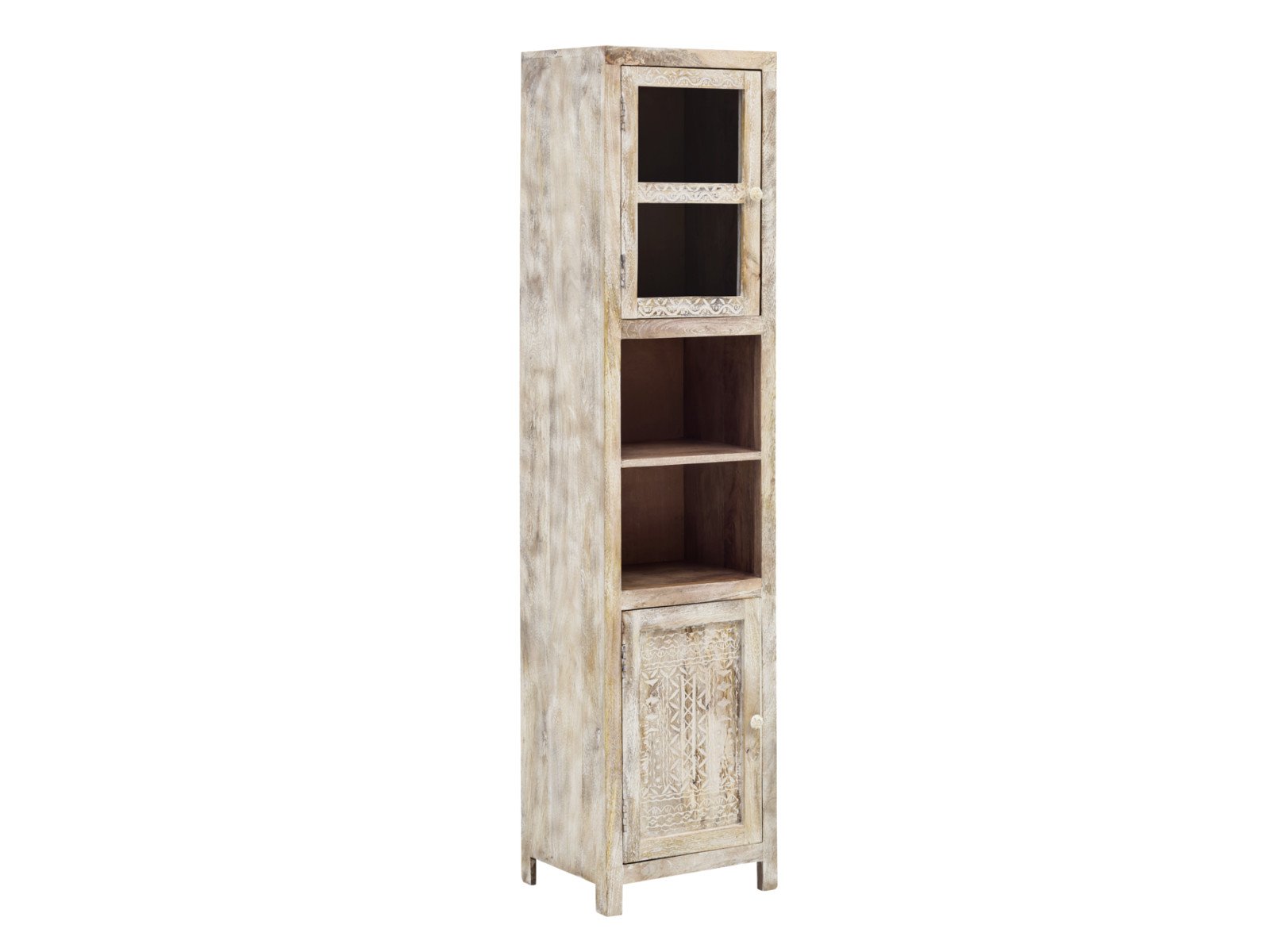 Bad Hochschrank Bitna Holz - Mango 43x180x35 Schrägansicht