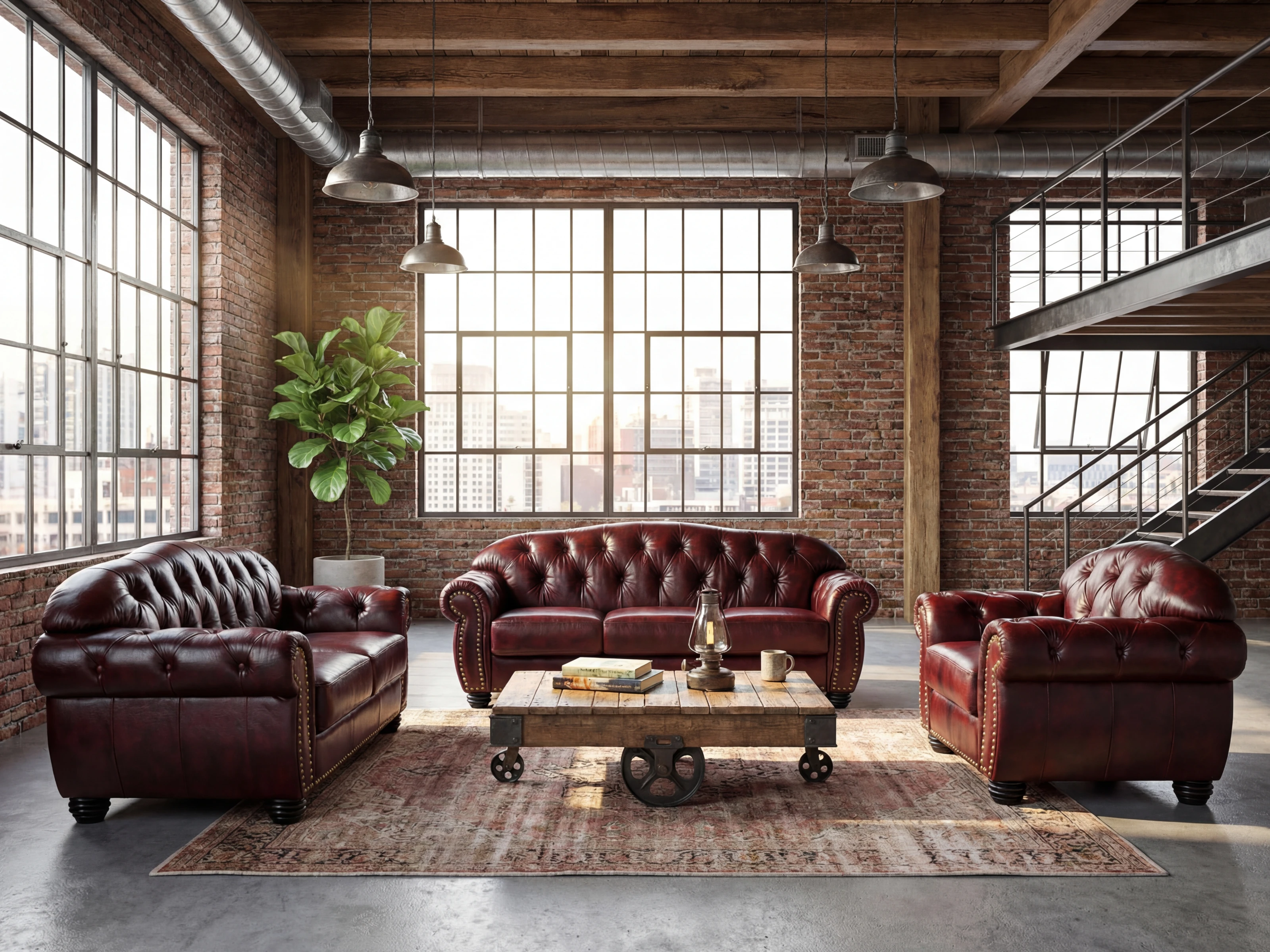 Chesterfield  Sofagarnitur Hereford antikrot