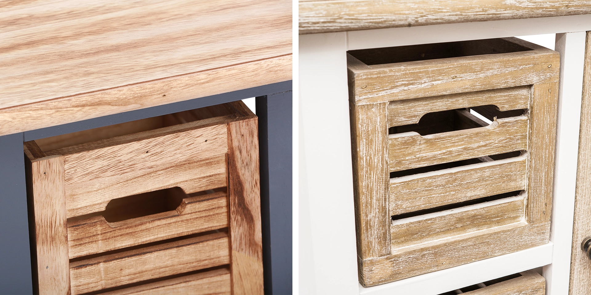 Detailaufnahme: Kansas Massivholz-Oberfläche mit sichtbarer Maserung und geölter, warmer Braunton, feine Kantenstruktur