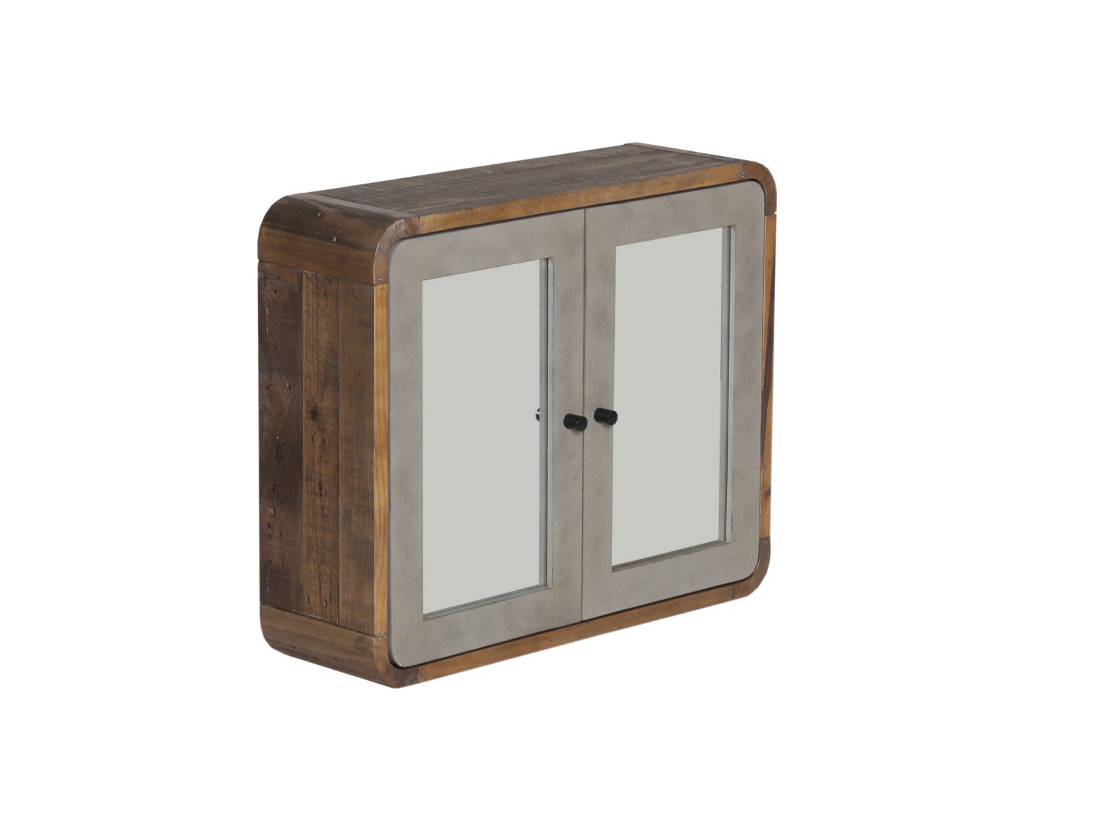 Bad Spiegelschrank Dingle Bad Spiegelschrank Dingle recycelte Pinie / MDF 67x55x20 Schrägansicht