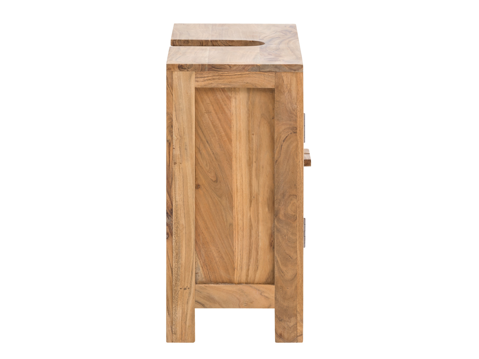 Waschbeckenunterschrank Matay Holz - Akazie 67x61x30 Seitenansicht