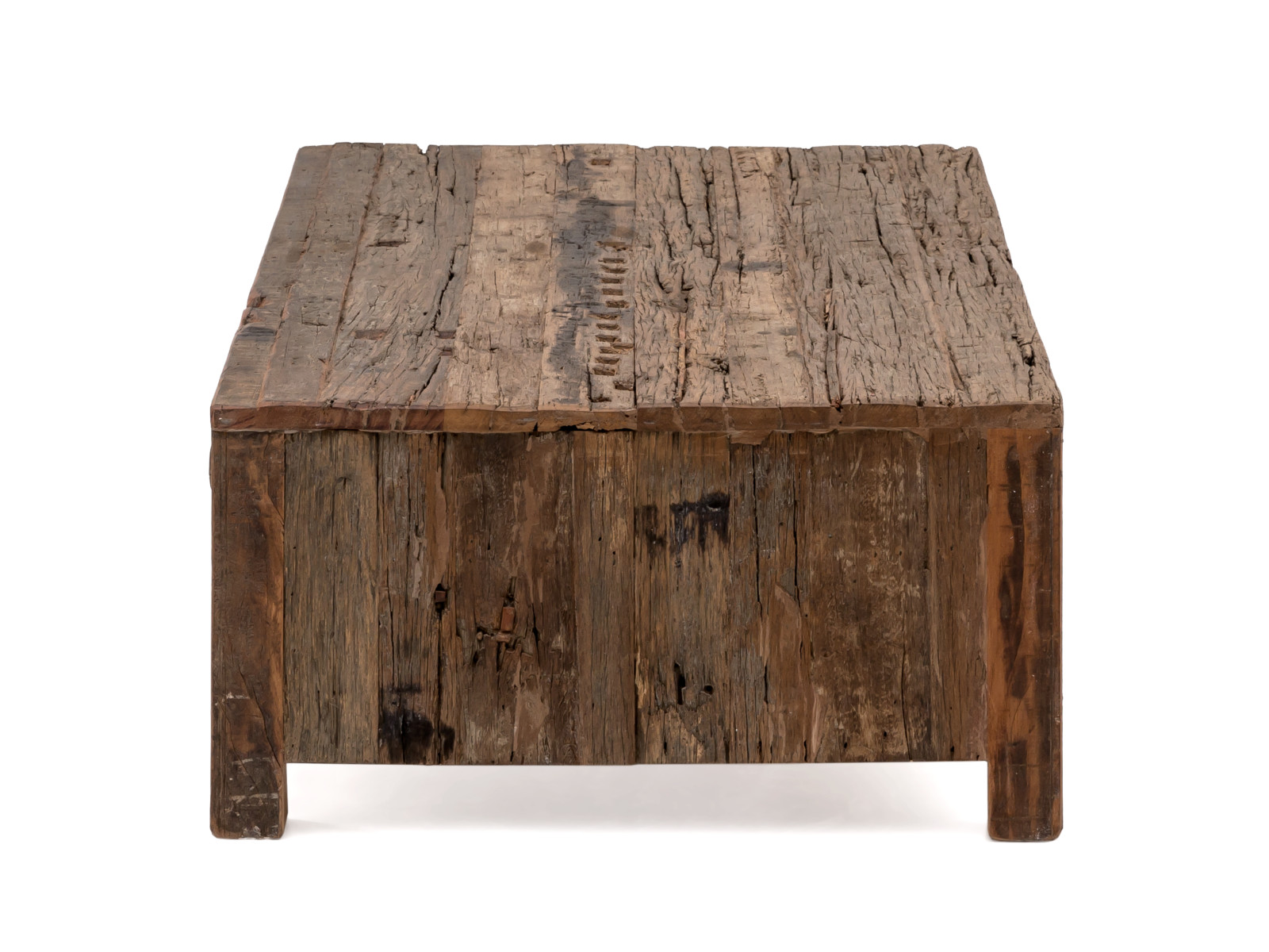 Couchtisch Madurai Holz - recyceltes Altholz 125x40x75 Seitenansicht