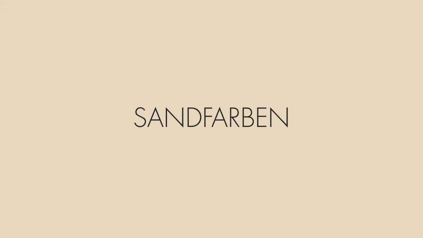 Sandfarbene Fläche mit der Farbbezeichnung Sandfarben