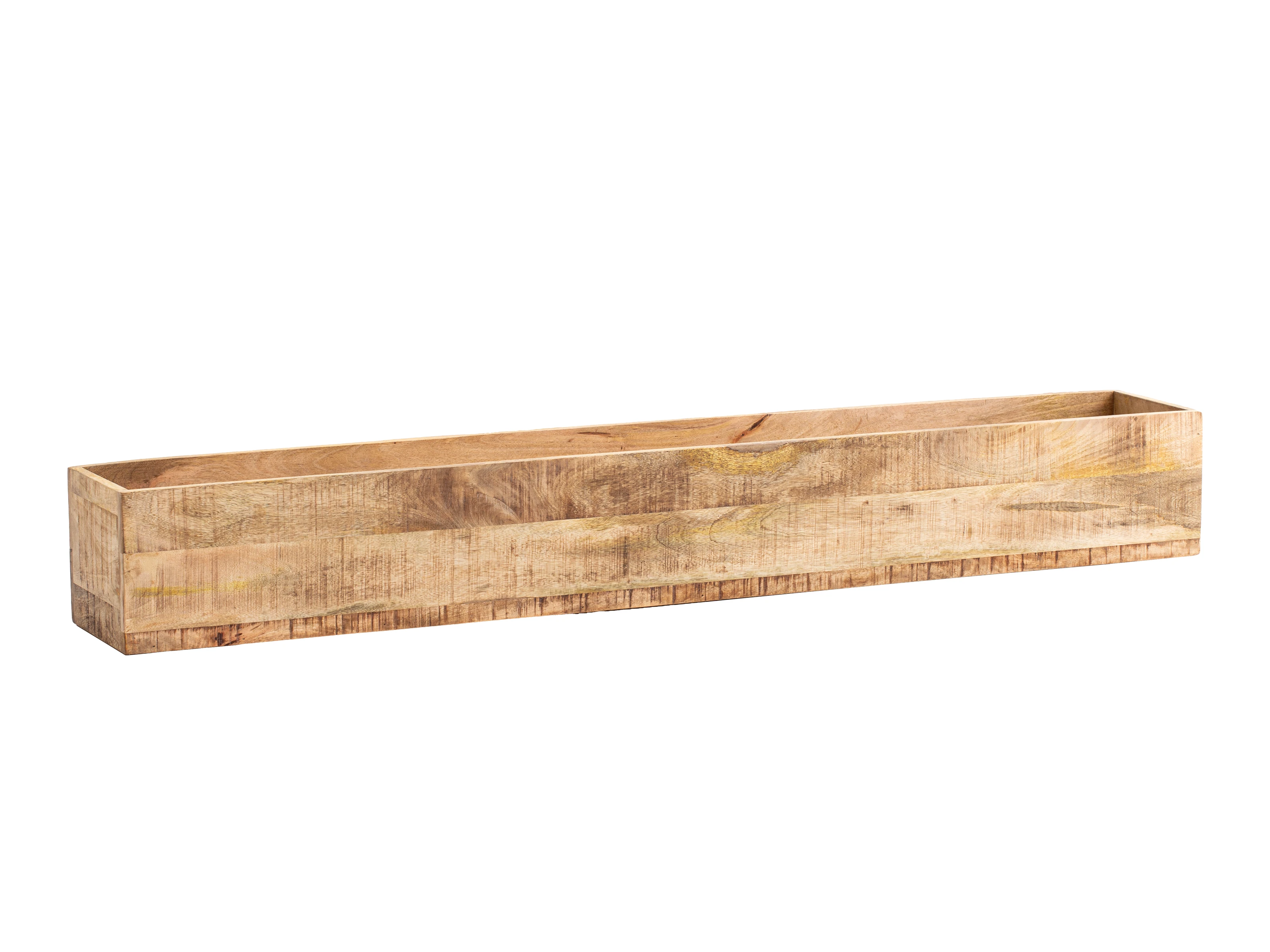 Freisteller 45°-Ansicht Wanddeko Blumenkasten 2er-Set aus lackiertem Mangoholz, rechteckig, offen (1 Fach), B 170 cm H 22 cm T 25 cm.