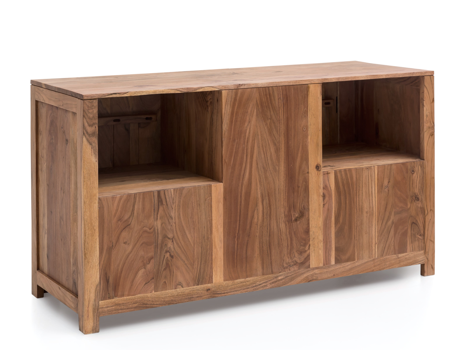 Badmöbel Set Osbon Akazie 2teilig - Metallgriffe Silber