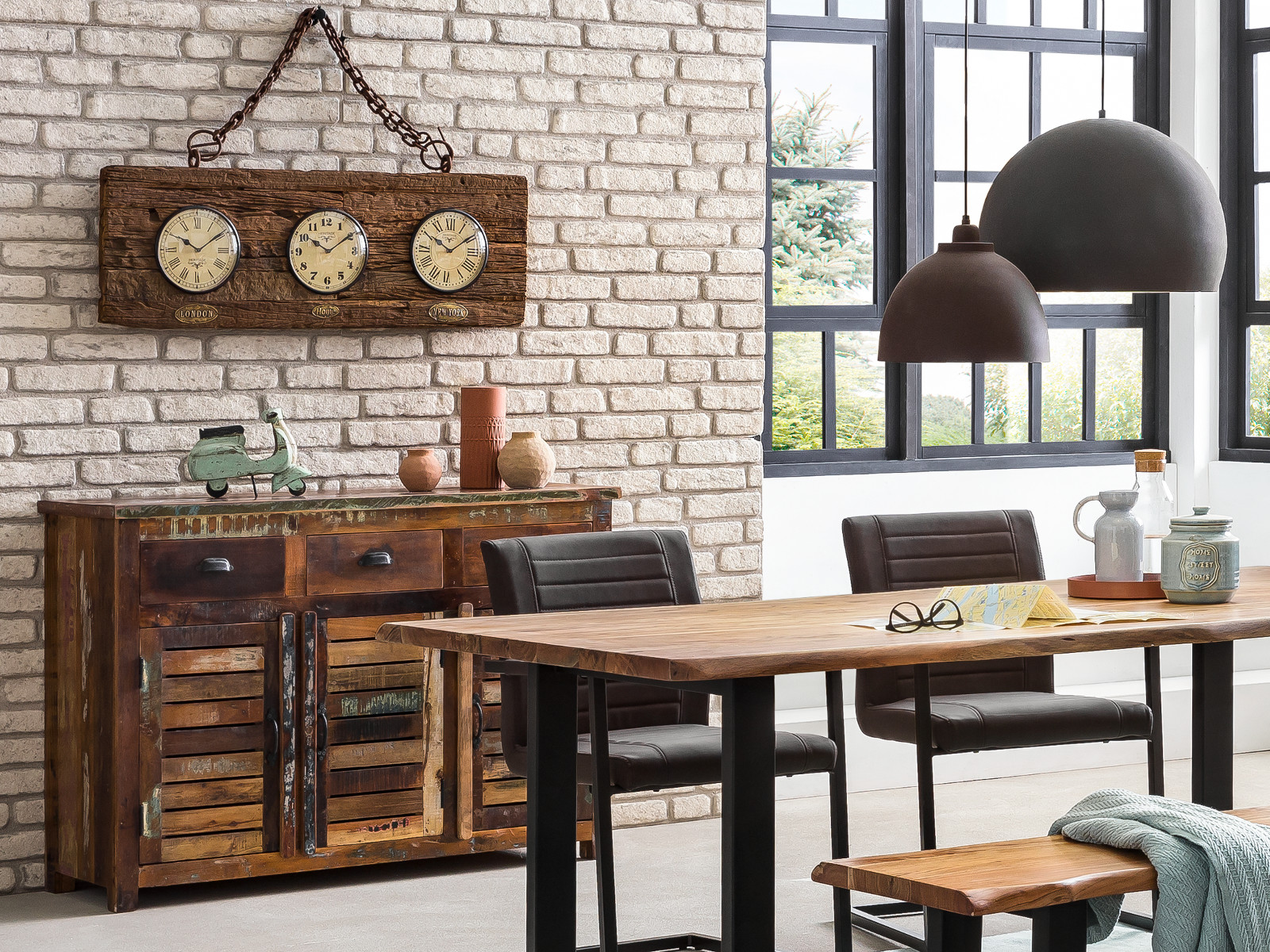 2er-Set Schwingstuhl Picton mit Armlehnen - Braun 2er-Set Schwingstuhl Picton mit Armlehnen - Braun