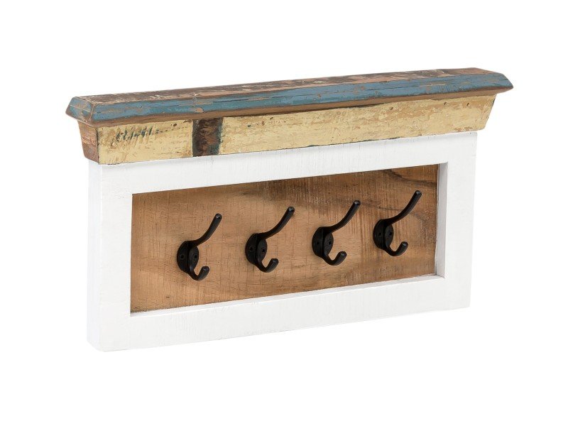 Holz‑Schlüsselbrett 'Perth' mit Haken, schlichtes Design im Studentenzimmer.