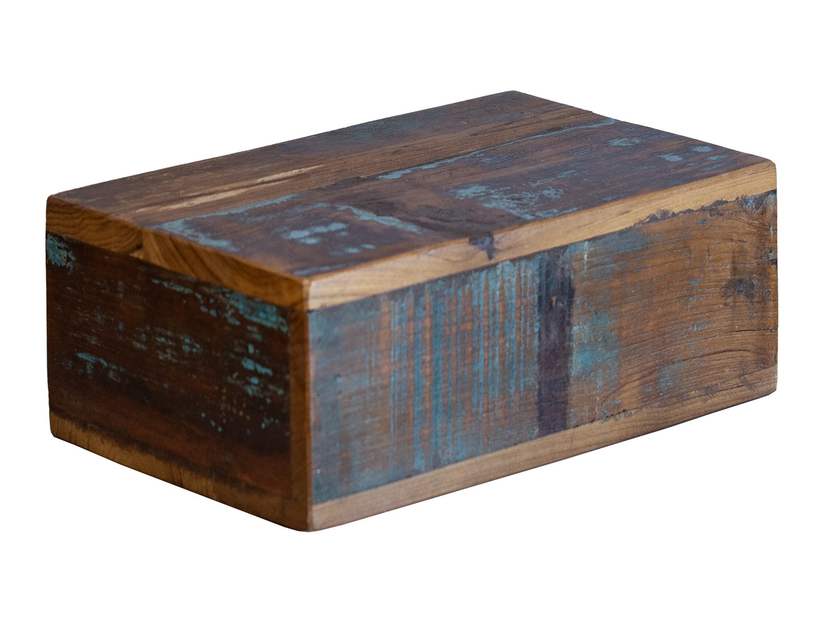 45° Freisteller: Wandboard mit Geheimfach aus recyceltem Hartholz (35×11×22 cm), lackiert, mehrfarbig – rustikales Wandregal