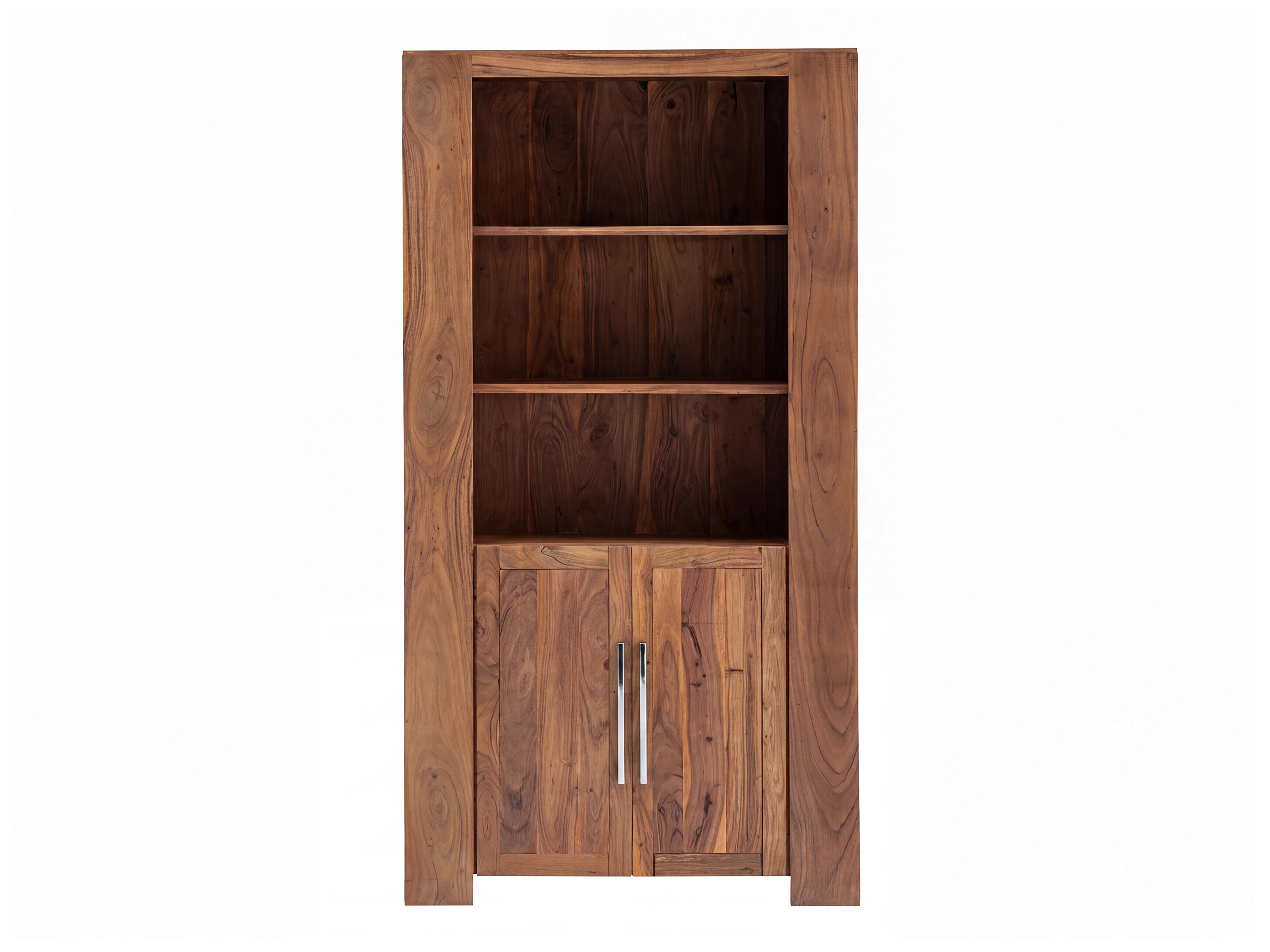 Bücherregal Osbon Akazie - Metallgriffe Silber