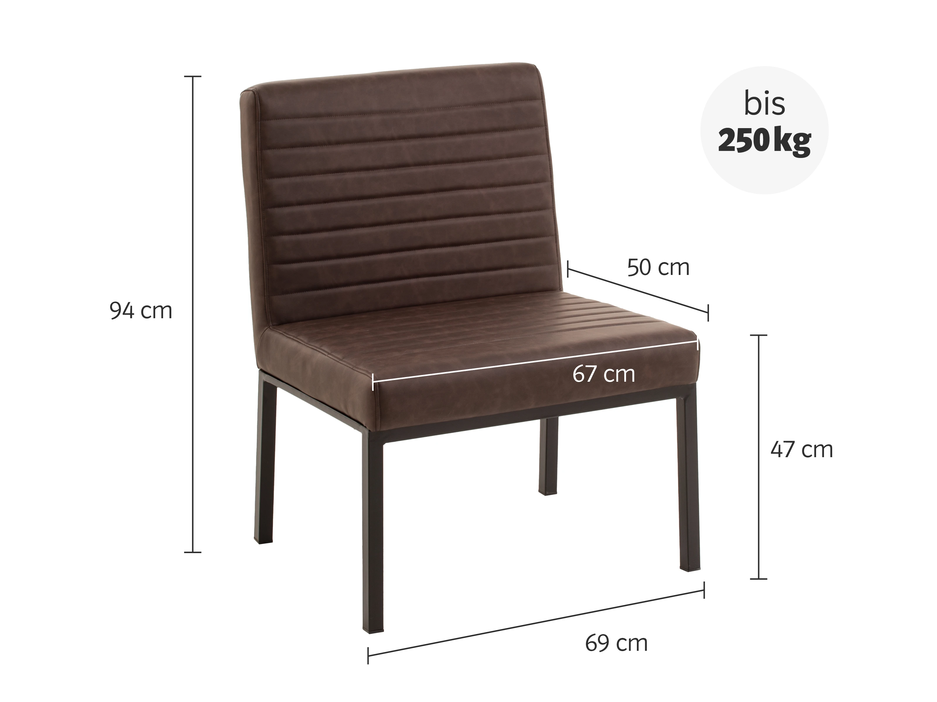 Stuhl XXL Wingston braun