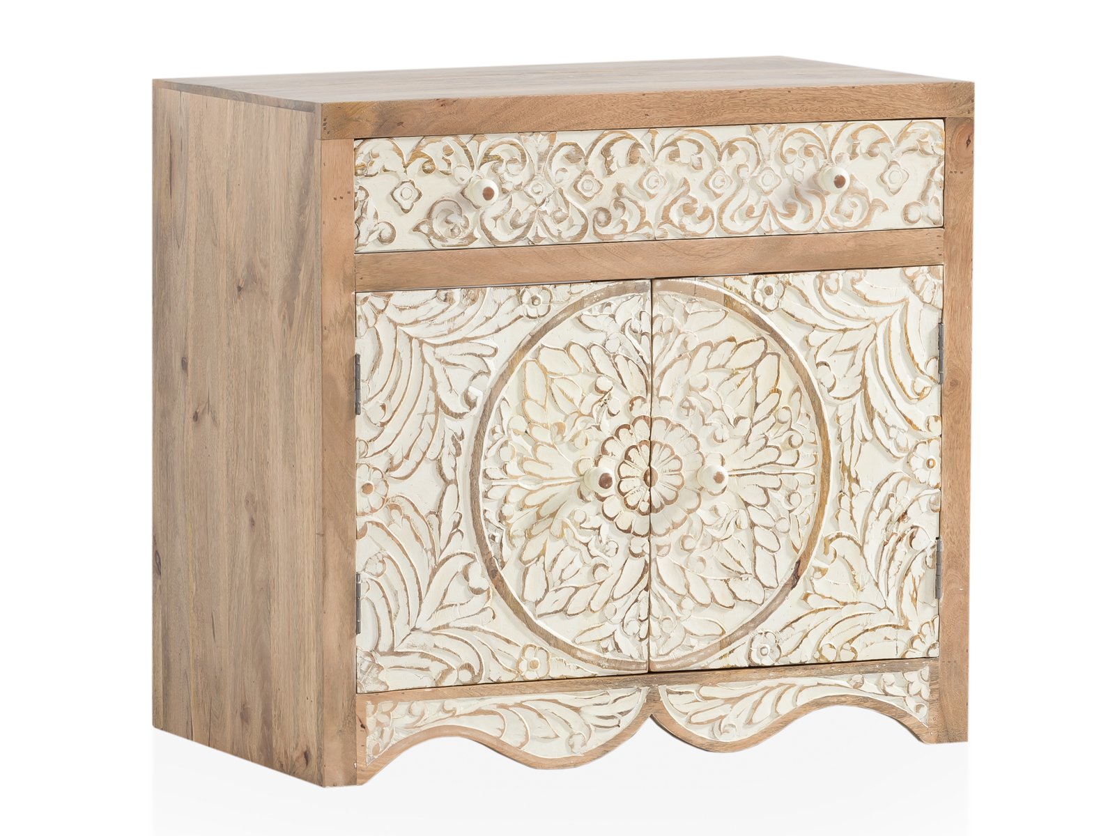 Waschtisch Delhi Holz - Mango 80x75x50 Schrägansicht